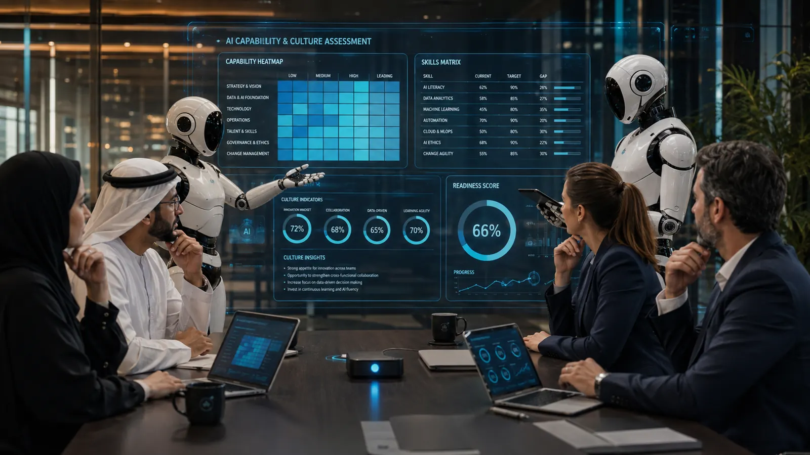 AI capability and culture assessment scene